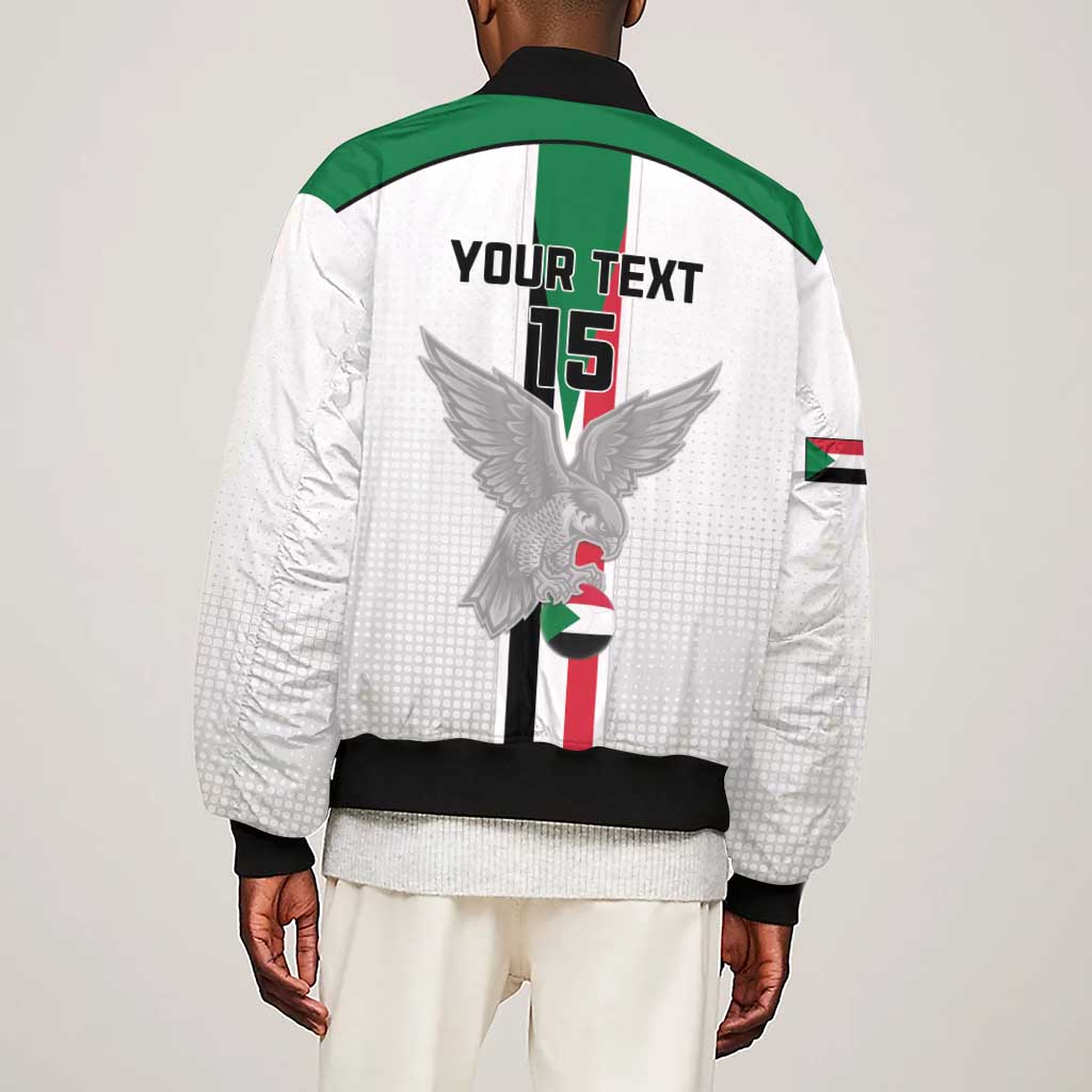 Afro Sudan Football Custom Sleeve Zip Bomber Jacket Come On Falcons of Jediane - African Pride