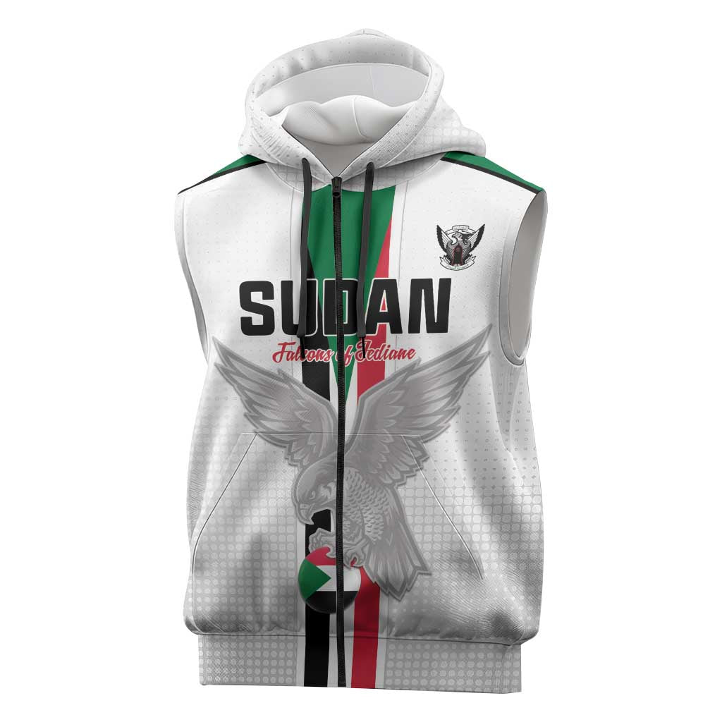 Afro Sudan Football Custom Sleeveless Zip Hoodie Come On Falcons of Jediane - African Pride
