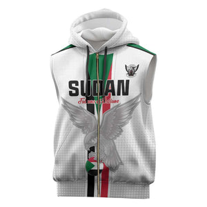 Afro Sudan Football Custom Sleeveless Zip Hoodie Come On Falcons of Jediane - African Pride