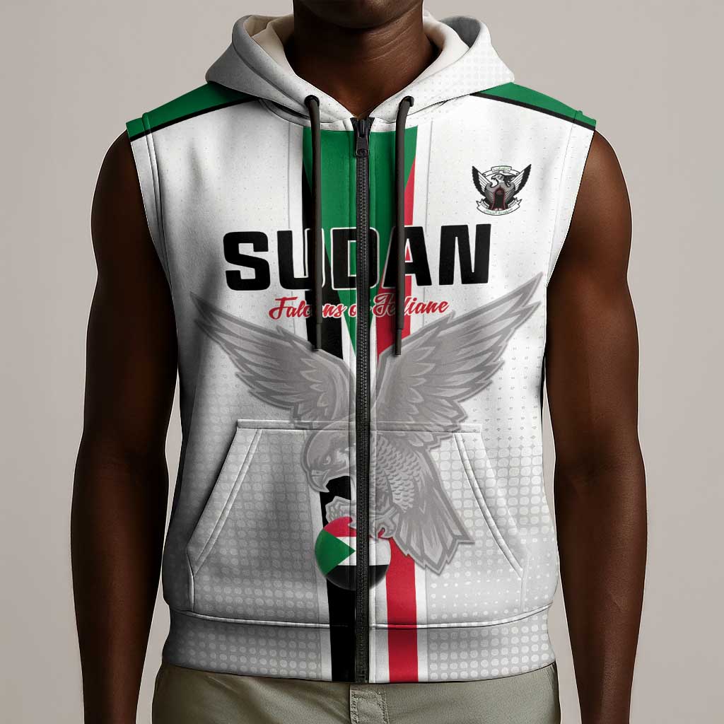 Afro Sudan Football Custom Sleeveless Zip Hoodie Come On Falcons of Jediane - African Pride