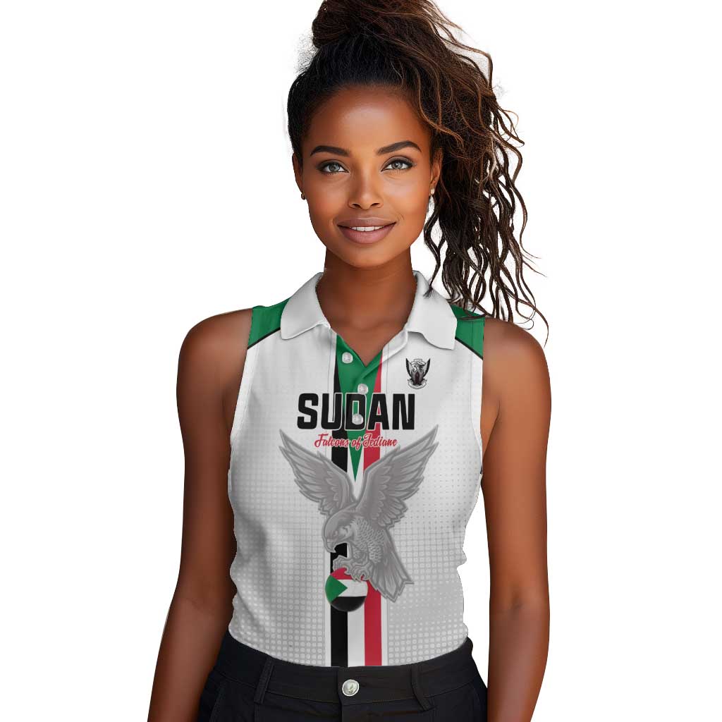 Afro Sudan Football Custom Women Sleeveless Polo Shirt Come On Falcons of Jediane - African Pride
