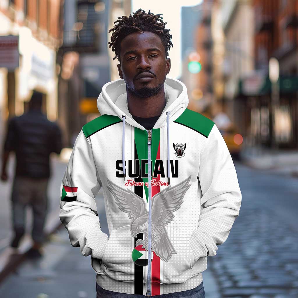 Afro Sudan Football Custom Zip Hoodie Come On Falcons of Jediane - African Pride