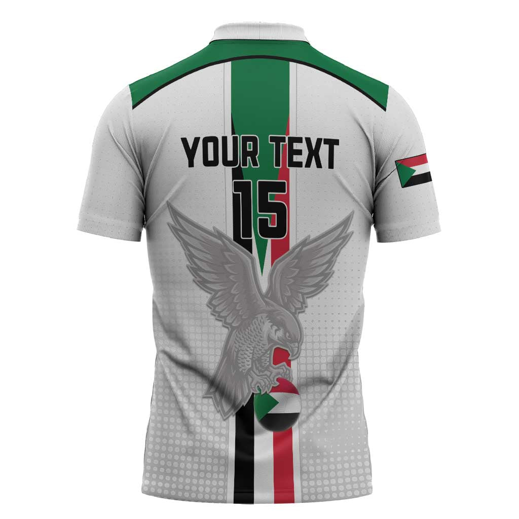 Custom Sudan Football Zipper Polo Shirt Go Champions Falcons of Jediane