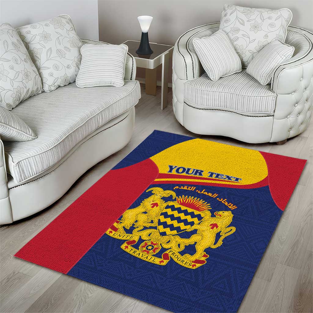 Afro Tchad Personalised Area Rug Coat Of Arms - African Pattern