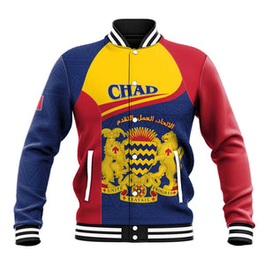 Afro Tchad Personalised Baseball Jacket Coat Of Arms - African Pattern