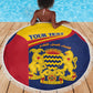 Afro Tchad Personalised Beach Blanket Coat Of Arms - African Pattern
