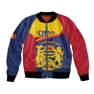 Afro Tchad Personalised Bomber Jacket Coat Of Arms - African Pattern