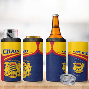 Afro Tchad Personalised 4 in 1 Can Cooler Tumbler Coat Of Arms - African Pattern