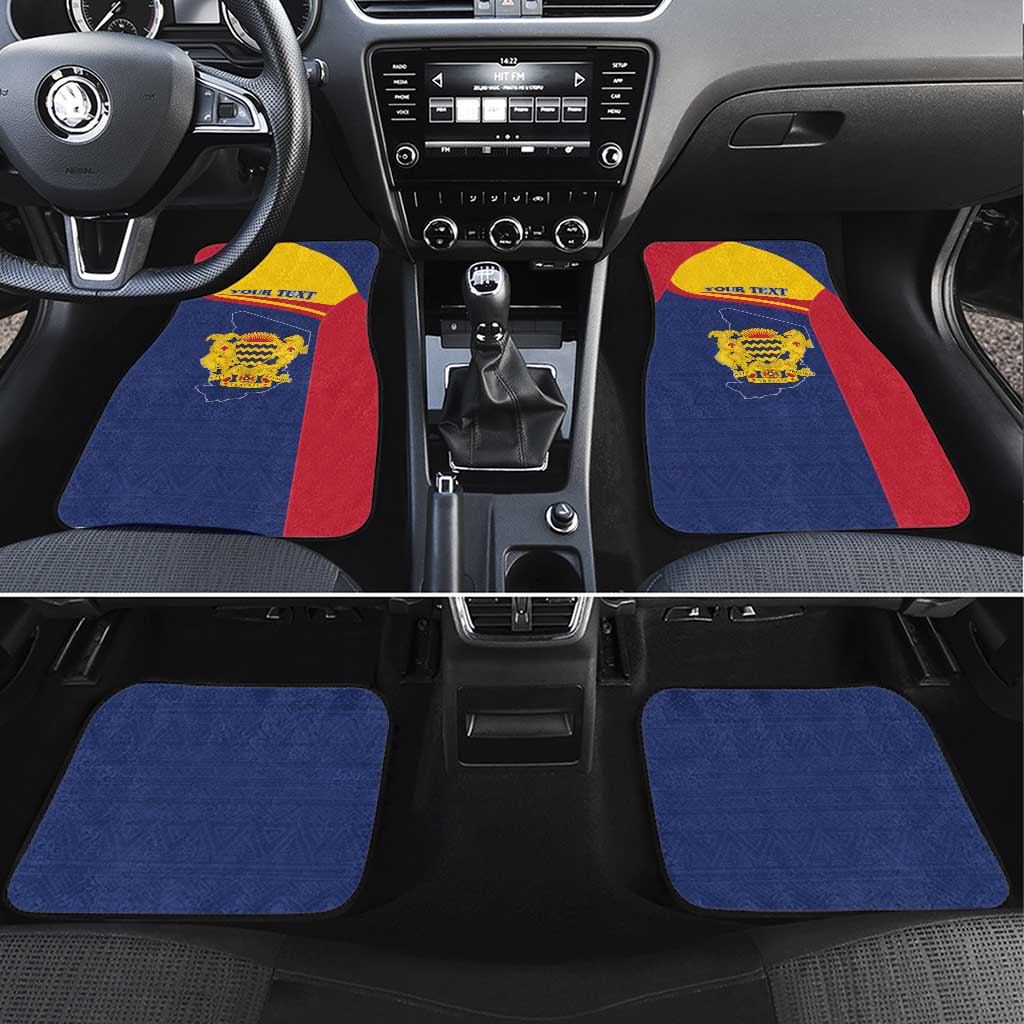 Afro Tchad Personalised Car Mats Coat Of Arms - African Pattern