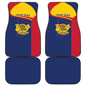 Afro Tchad Personalised Car Mats Coat Of Arms - African Pattern