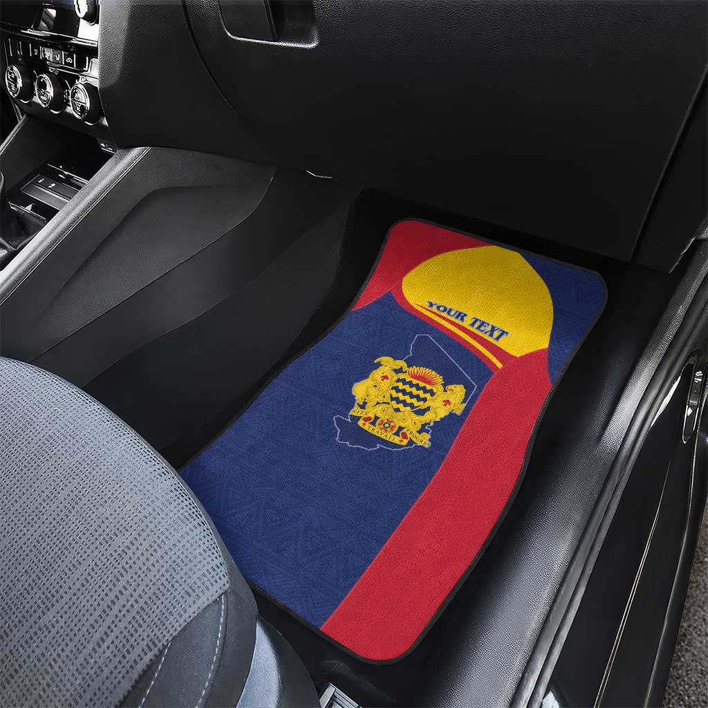Afro Tchad Personalised Car Mats Coat Of Arms - African Pattern