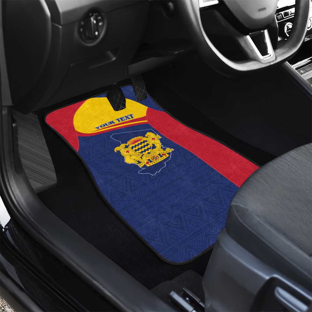 Afro Tchad Personalised Car Mats Coat Of Arms - African Pattern