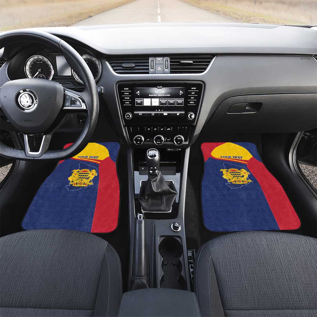 Afro Tchad Personalised Car Mats Coat Of Arms - African Pattern