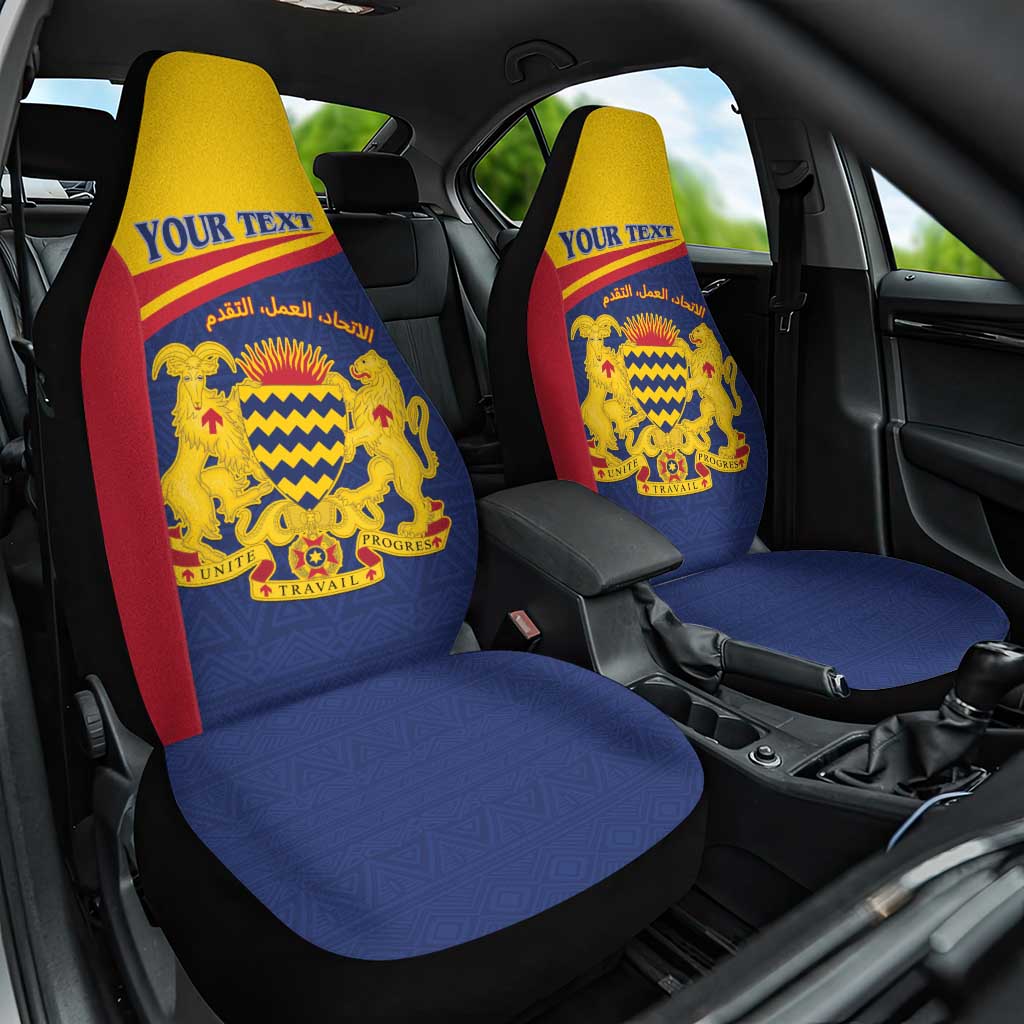 Afro Tchad Personalised Car Seat Cover Coat Of Arms - African Pattern