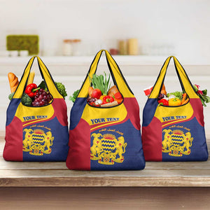 Afro Tchad Personalised Grocery Bag Coat Of Arms - African Pattern