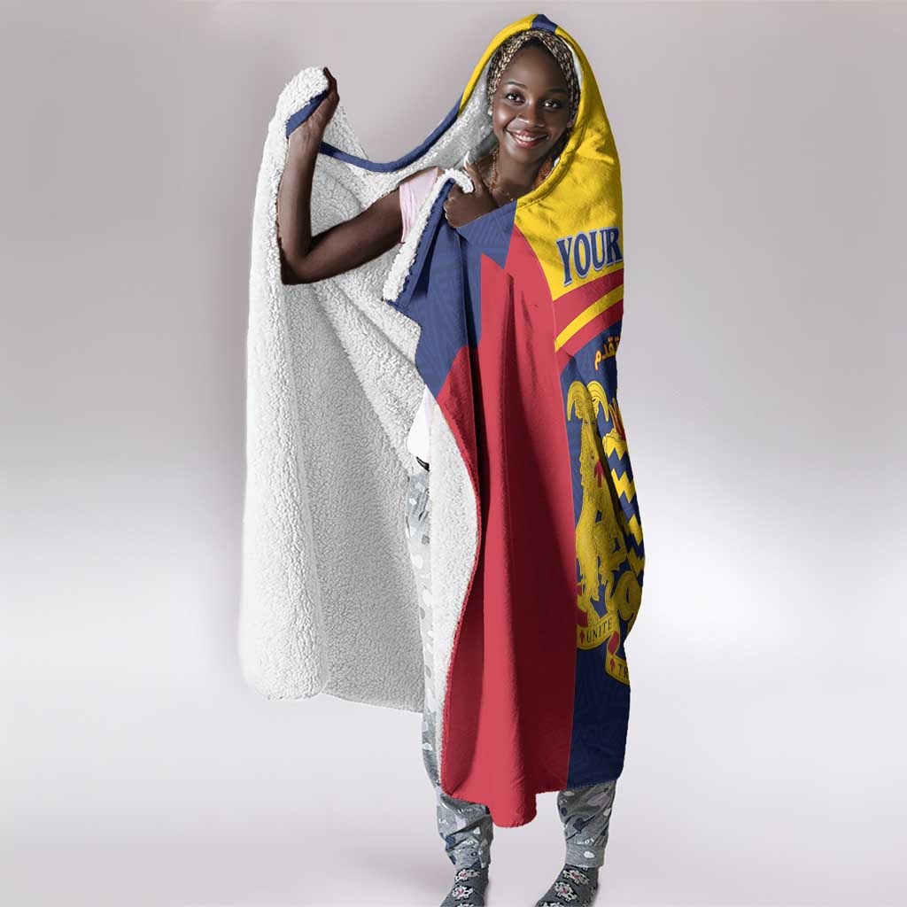 Afro Tchad Personalised Hooded Blanket Coat Of Arms - African Pattern