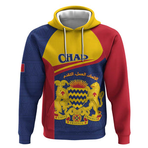 Afro Tchad Personalised Hoodie Coat Of Arms - African Pattern