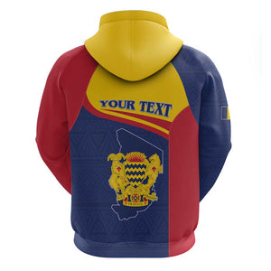 Afro Tchad Personalised Hoodie Coat Of Arms - African Pattern