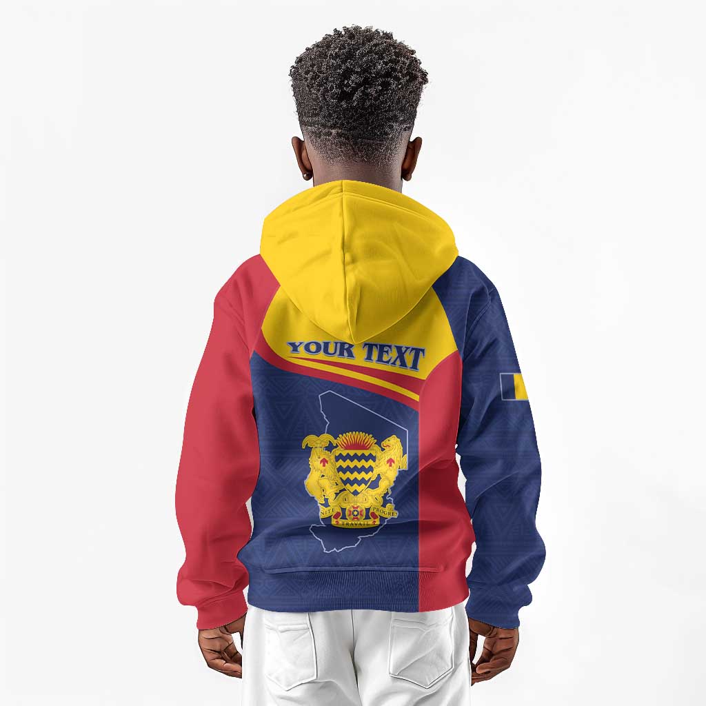 Afro Tchad Personalised Kid Hoodie Coat Of Arms - African Pattern