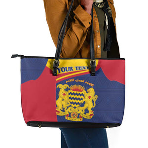 Afro Tchad Personalised Leather Tote Bag Coat Of Arms - African Pattern