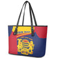 Afro Tchad Personalised Leather Tote Bag Coat Of Arms - African Pattern
