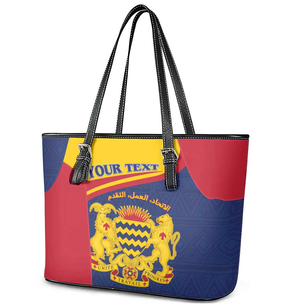Afro Tchad Personalised Leather Tote Bag Coat Of Arms - African Pattern