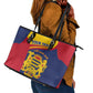 Afro Tchad Personalised Leather Tote Bag Coat Of Arms - African Pattern