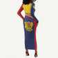 Afro Tchad Personalised Long Sleeve Bodycon Dress Coat Of Arms - African Pattern