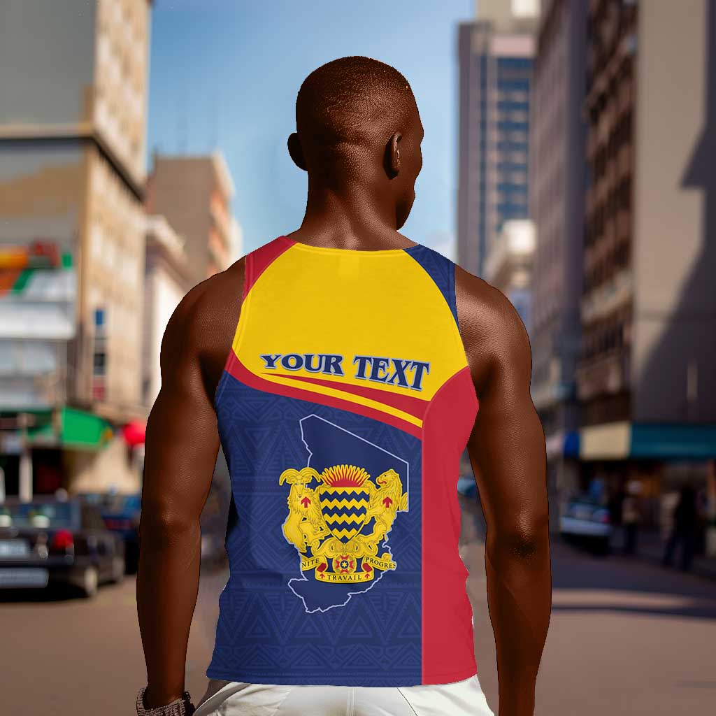 Afro Tchad Personalised Men Tank Top Coat Of Arms - African Pattern