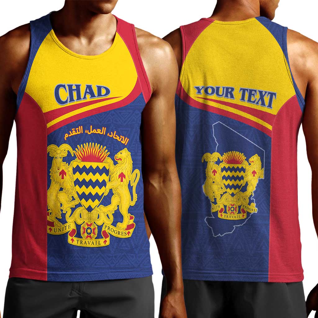 Afro Tchad Personalised Men Tank Top Coat Of Arms - African Pattern