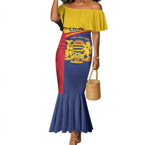 Afro Tchad Personalised Mermaid Dress Coat Of Arms - African Pattern