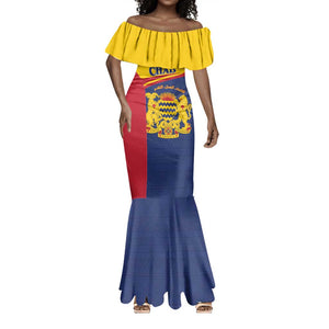 Afro Tchad Personalised Mermaid Dress Coat Of Arms - African Pattern