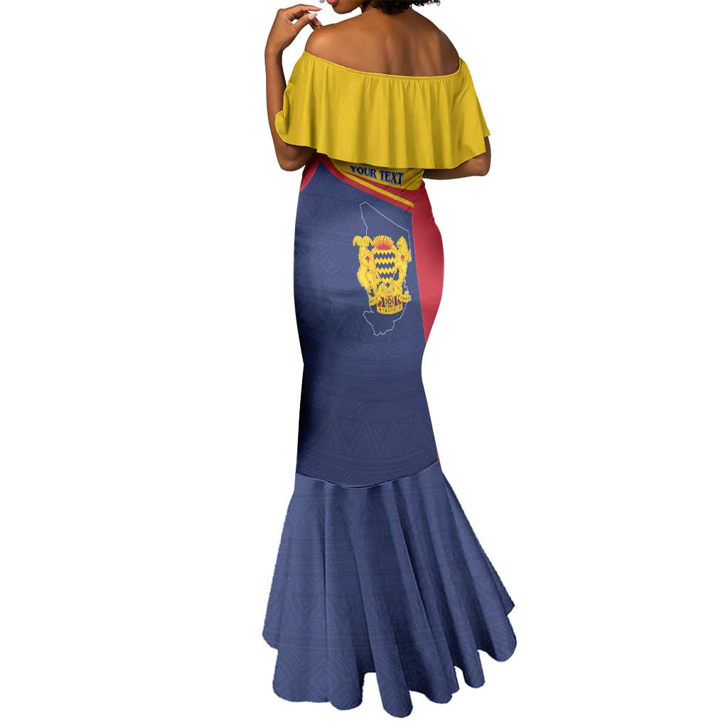 Afro Tchad Personalised Mermaid Dress Coat Of Arms - African Pattern