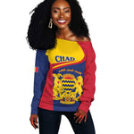 Afro Tchad Personalised Off Shoulder Sweater Coat Of Arms - African Pattern