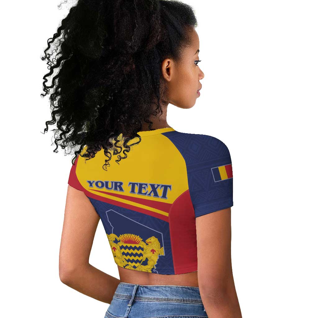 Afro Tchad Personalised Raglan Cropped T shirt Coat Of Arms - African Pattern