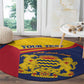 Afro Tchad Personalised Round Carpet Coat Of Arms - African Pattern