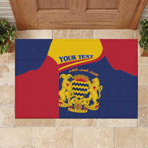 Afro Tchad Personalised Rubber Doormat Coat Of Arms - African Pattern