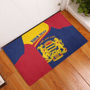 Afro Tchad Personalised Rubber Doormat Coat Of Arms - African Pattern