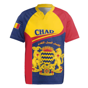 Afro Tchad Personalised Rugby Jersey Coat Of Arms - African Pattern
