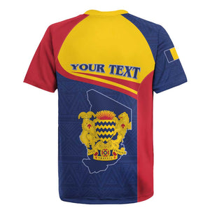 Afro Tchad Personalised Rugby Jersey Coat Of Arms - African Pattern