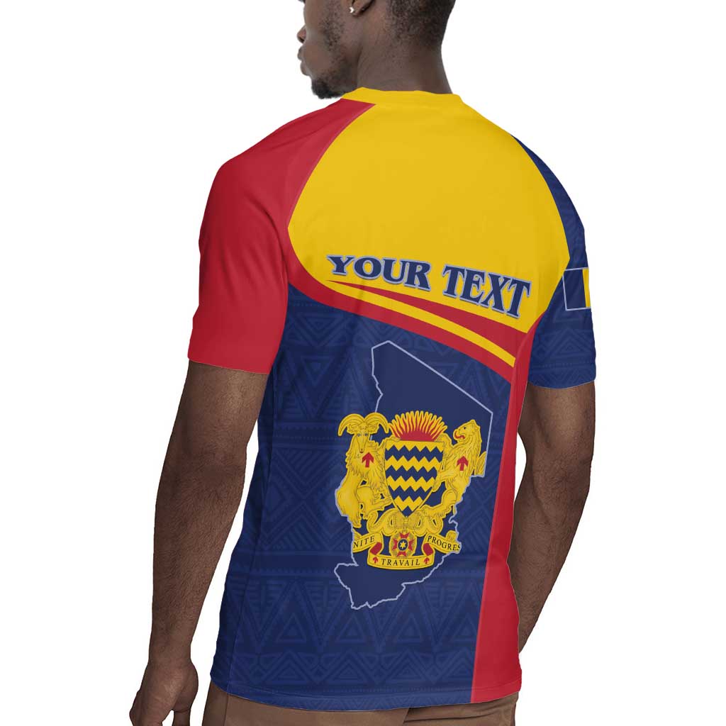 Afro Tchad Personalised Rugby Jersey Coat Of Arms - African Pattern