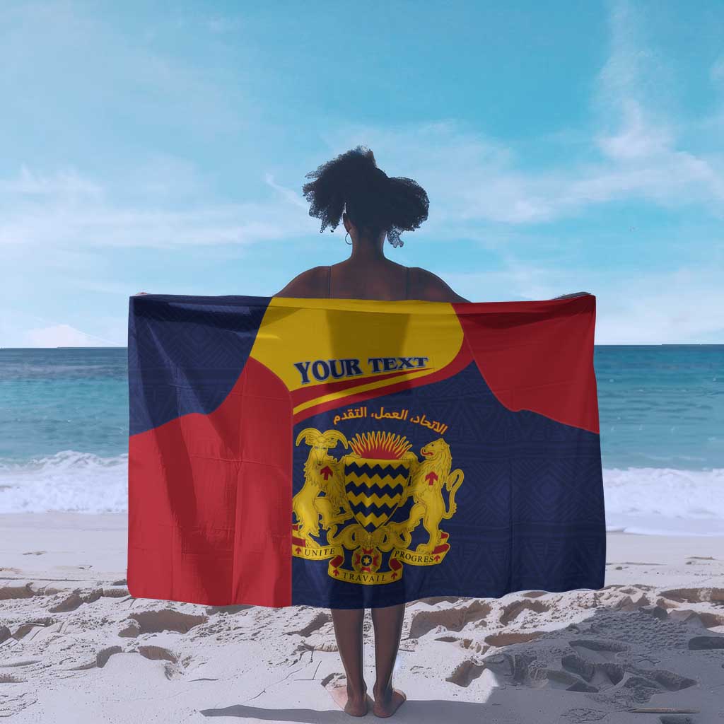 Afro Tchad Personalised Sarong Coat Of Arms - African Pattern