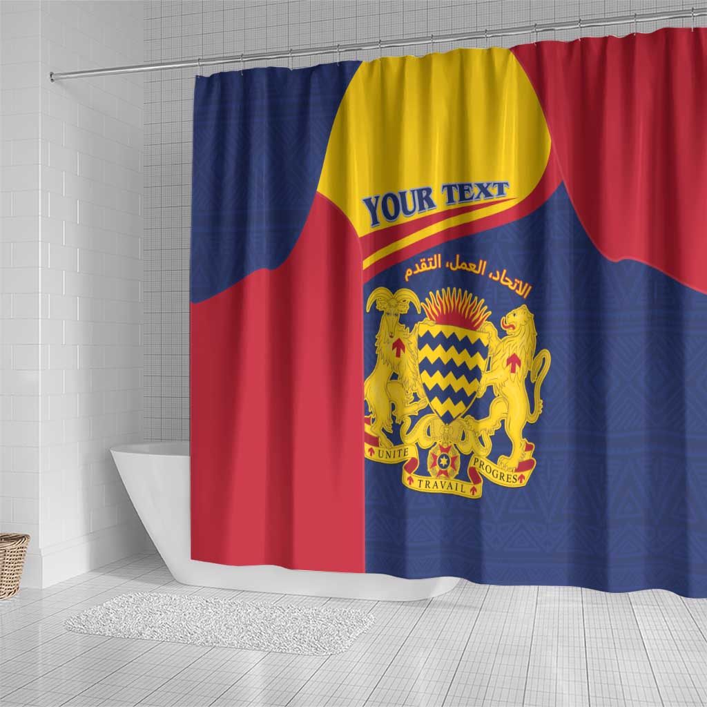 Afro Tchad Personalised Shower Curtain Coat Of Arms - African Pattern