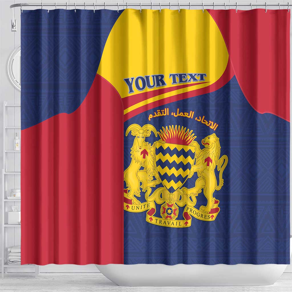 Afro Tchad Personalised Shower Curtain Coat Of Arms - African Pattern