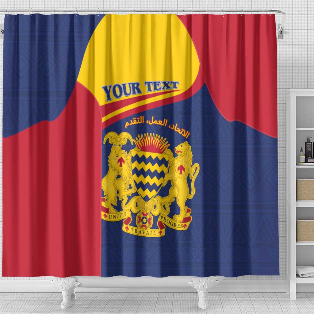 Afro Tchad Personalised Shower Curtain Coat Of Arms - African Pattern