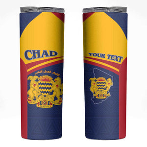 Afro Tchad Personalised Skinny Tumbler Coat Of Arms - African Pattern