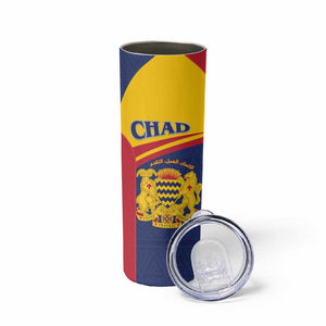 Afro Tchad Personalised Skinny Tumbler Coat Of Arms - African Pattern