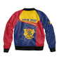 Afro Tchad Personalised Sleeve Zip Bomber Jacket Coat Of Arms - African Pattern