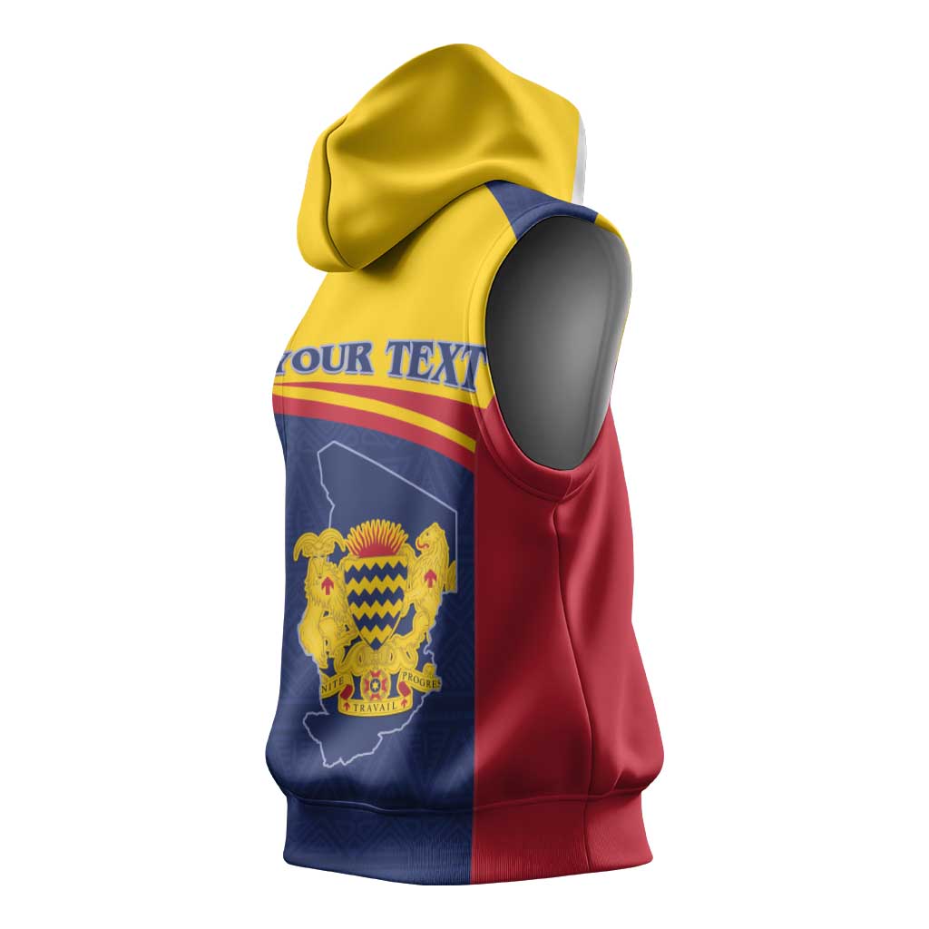 Afro Tchad Personalised Sleeveless Hoodie Coat Of Arms - African Pattern - African Pride