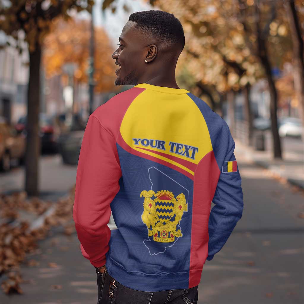 Afro Tchad Personalised Sweatshirt Coat Of Arms - African Pattern